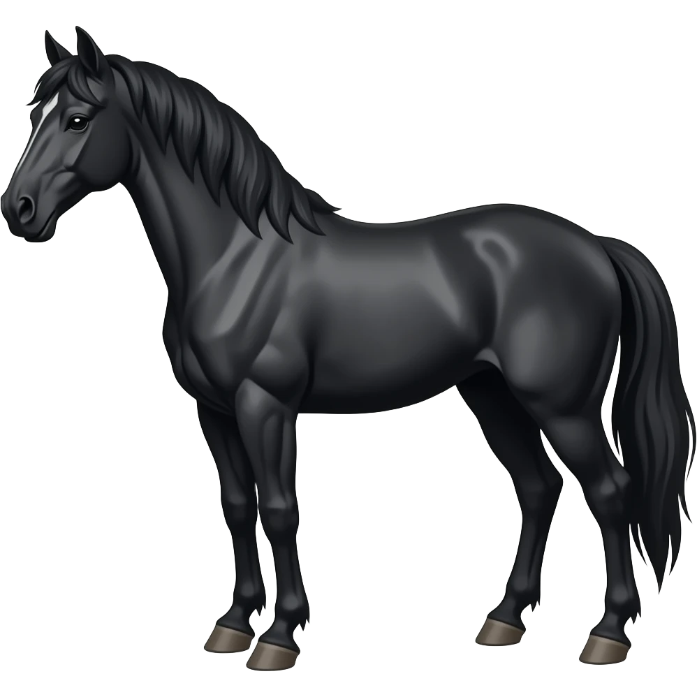 Black dangerous horse emoji