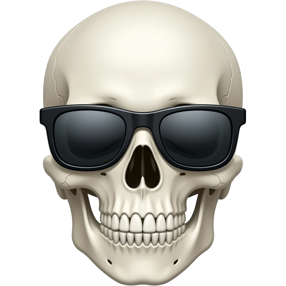 Make a emoji like a skull downing a black sunglass emoji