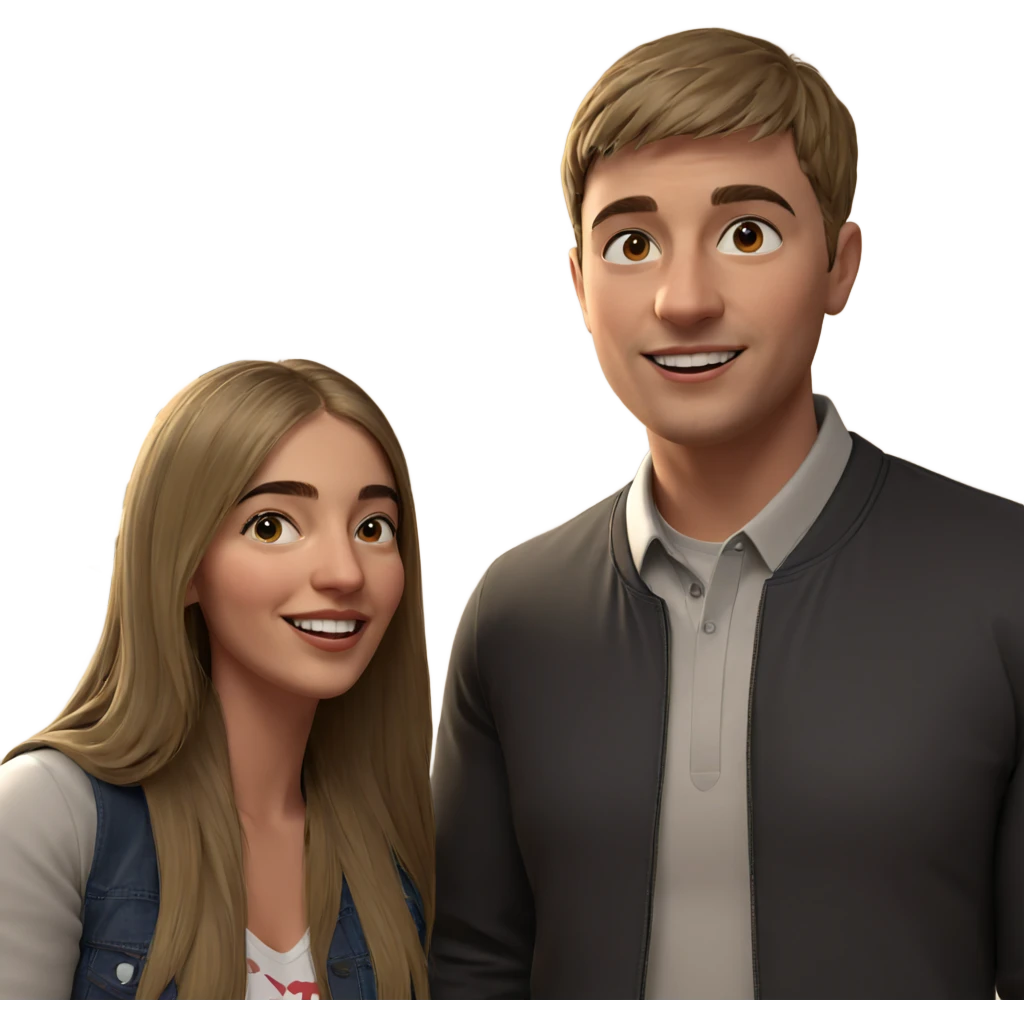 happy couple in casual attire emoji