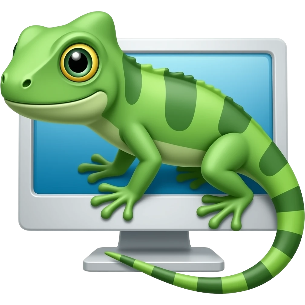 Cartoon 2d monitor lizard emoji