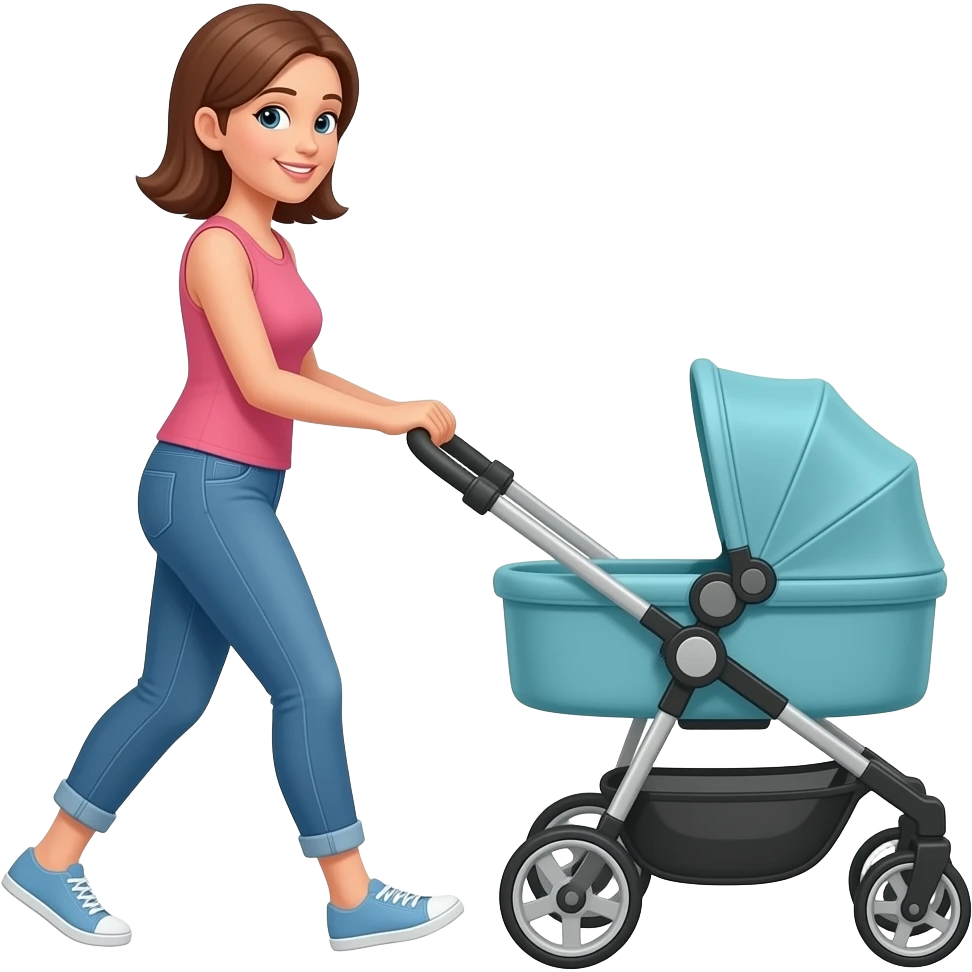 Женщина гуляет с коляской emoji