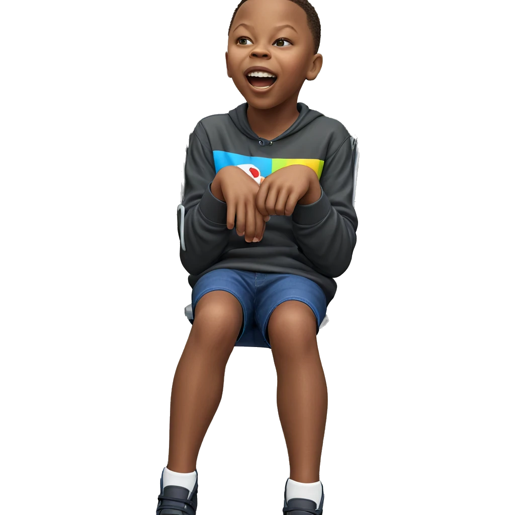 boy sitting on swing outdoors emoji