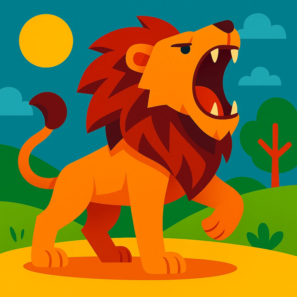 Lion roar 3D shape emoji
