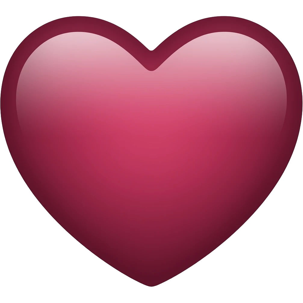 Burgundy plain heart emoji