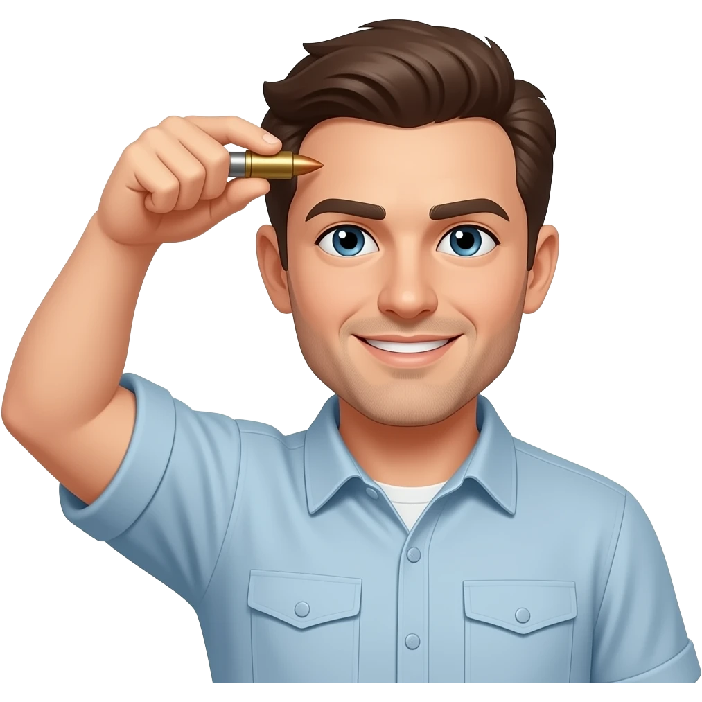 Un bonhomme qui se tire une balle dans la tête emoji