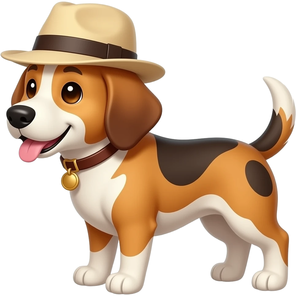 Remove the hat from dog emoji