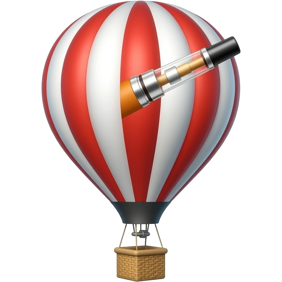 a vape in a hot air baloon in the sky emoji