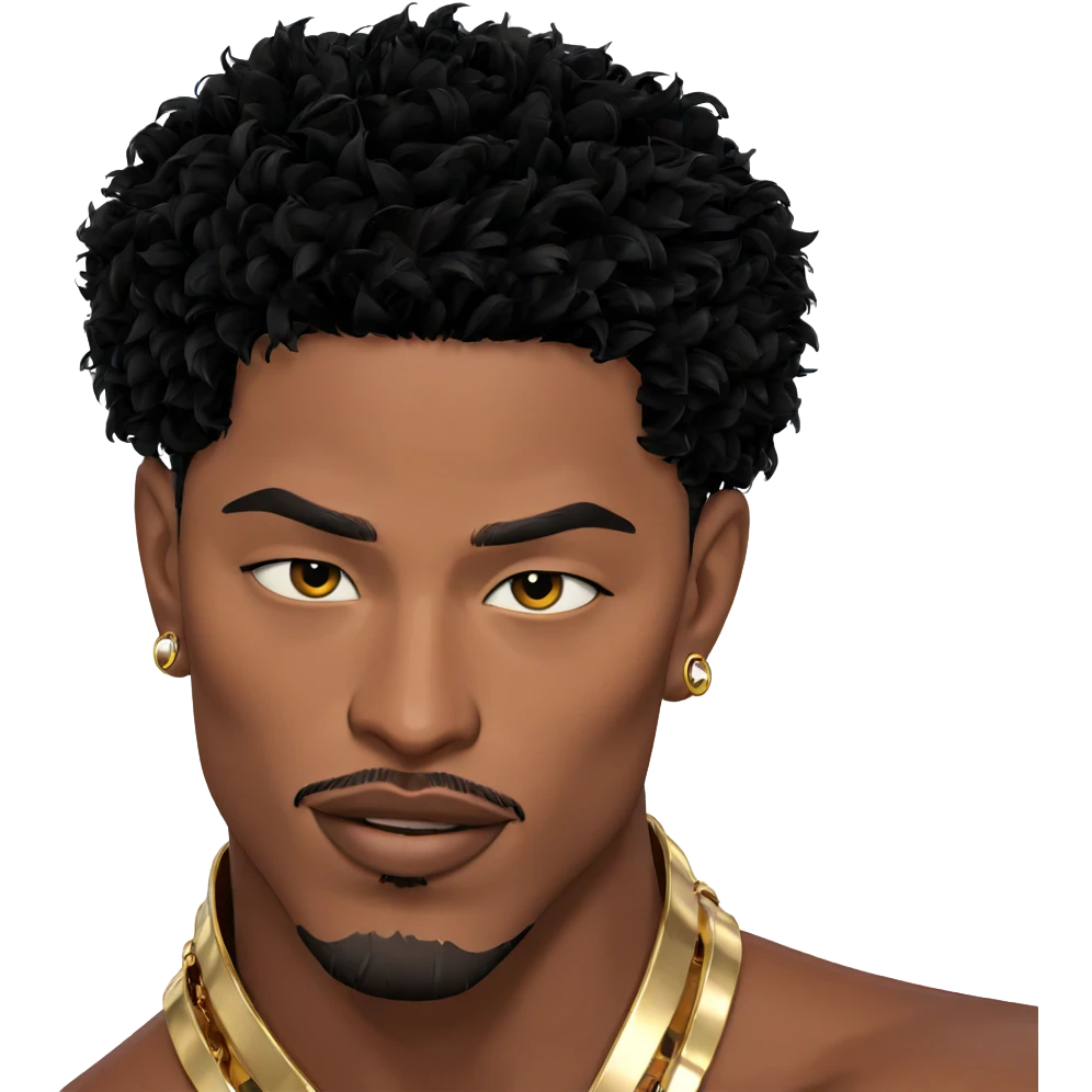 dark-skinned male portrait jewelry emoji