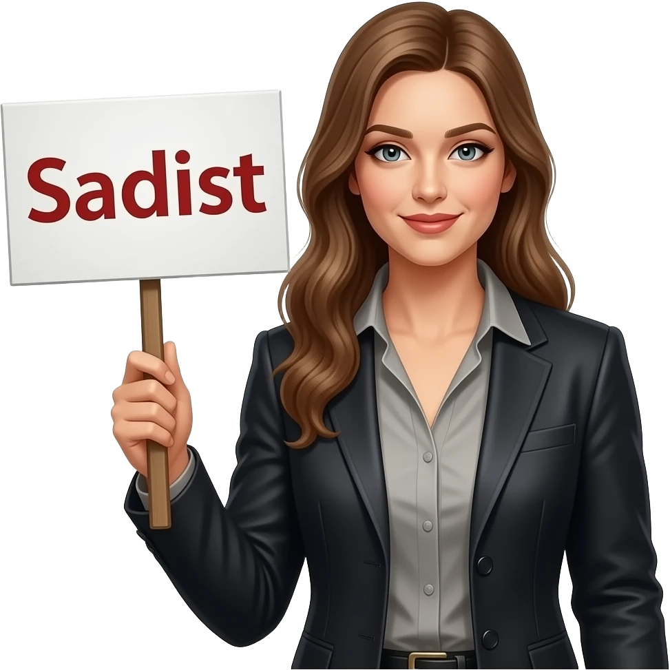 make a naughty sexual and seductive that just says the word "Sadist" emoji