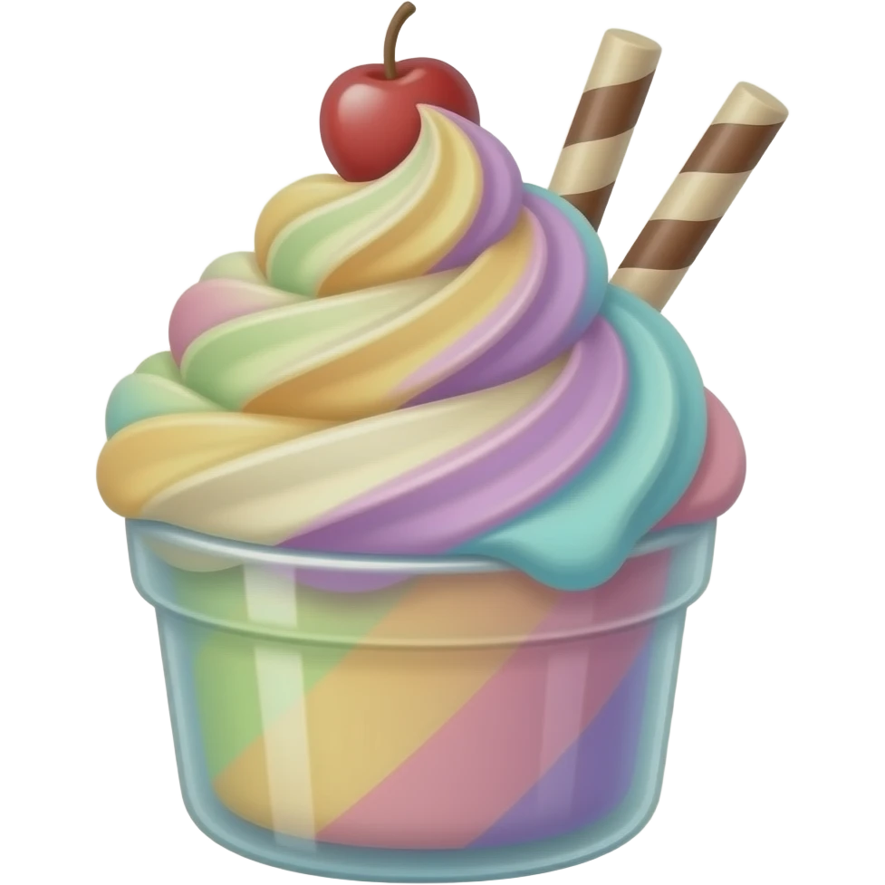 sundae multicolore pastel emoji