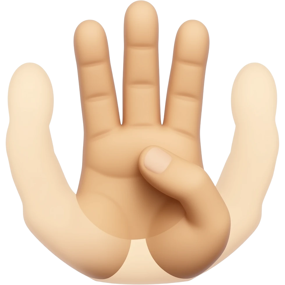 One hand Fingers shaped like a W emoji