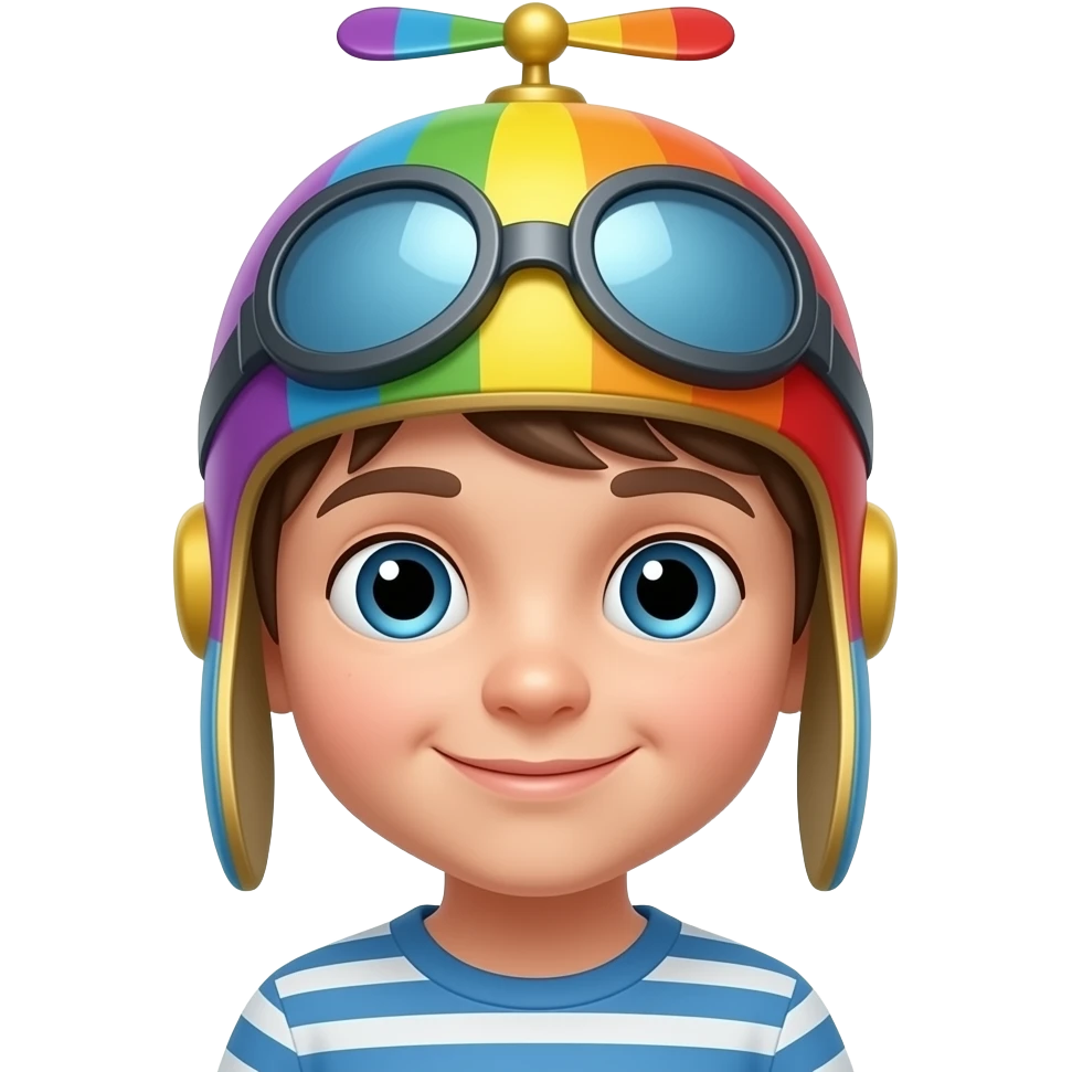 kids rainbow propeller hat emoji