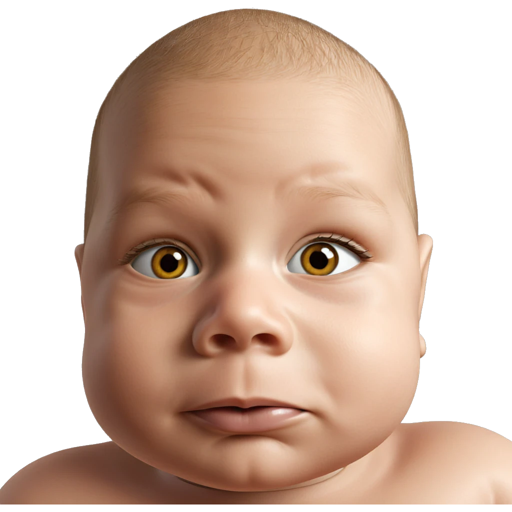 bald boy portrait gazing viewer emoji