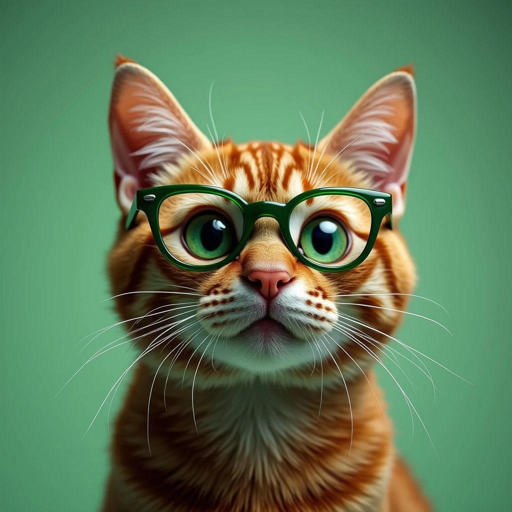 A cat with green glasses emoji