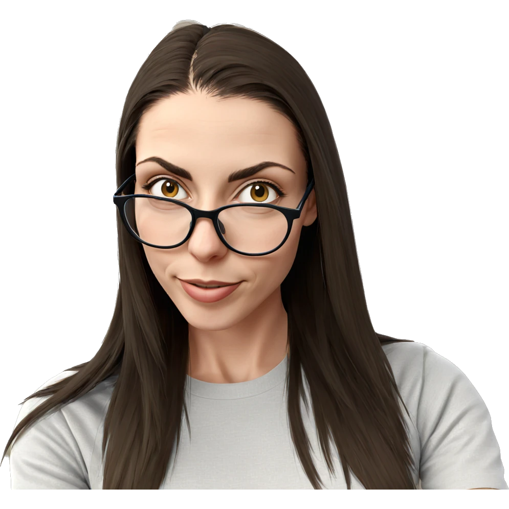 smiling girl with glasses emoji