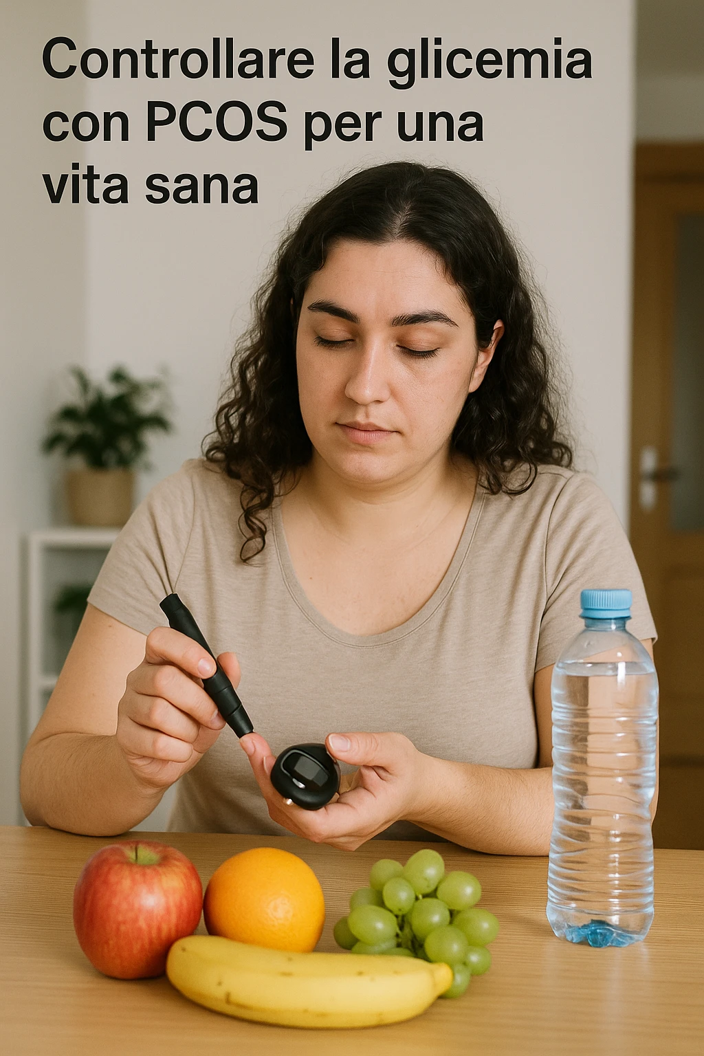 Donna con pcos che regola la sua glicemia immagine realistiche in italiano emoji