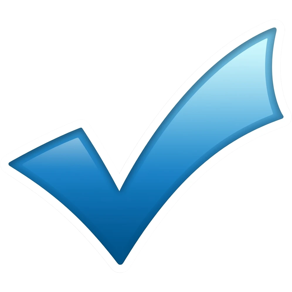 Синяя галочка стикер emoji