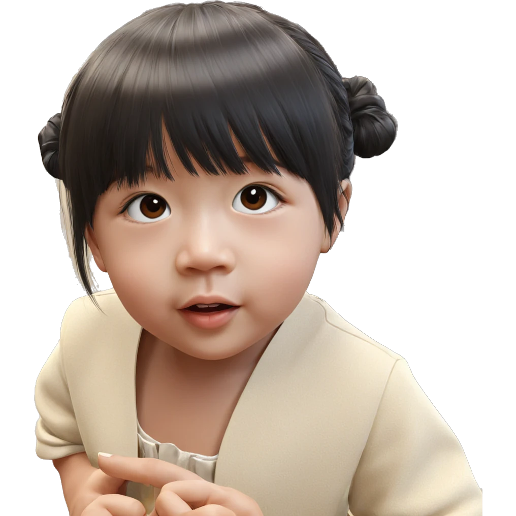 realistic portrait of black haired girl emoji