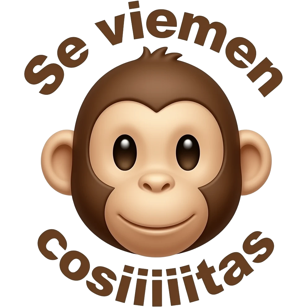 Monkey only face, and text above (Se vienen) text bellow (cosiiiiiitas) emoji