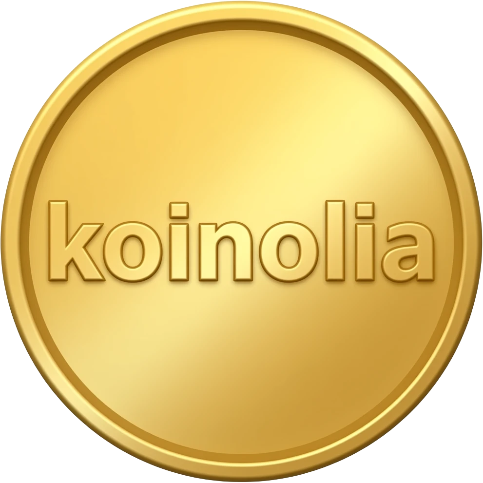 coin with koinonia spelt on it emoji