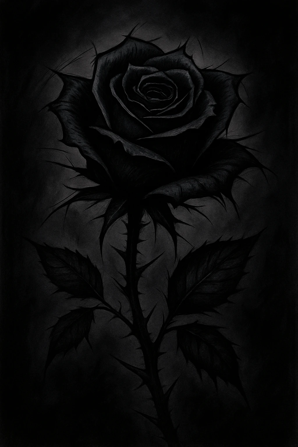 emo style black rose emoji