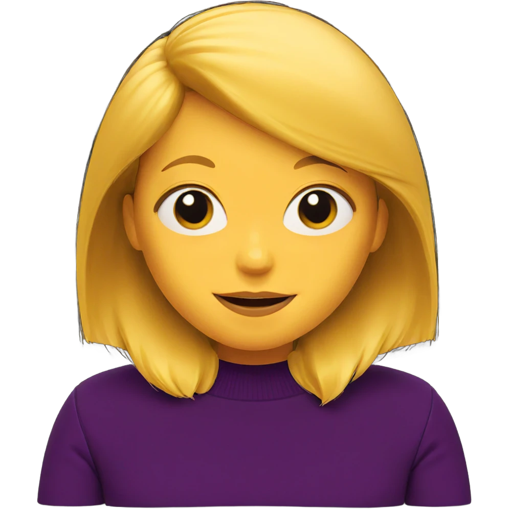 girl smiling in black sweater emoji