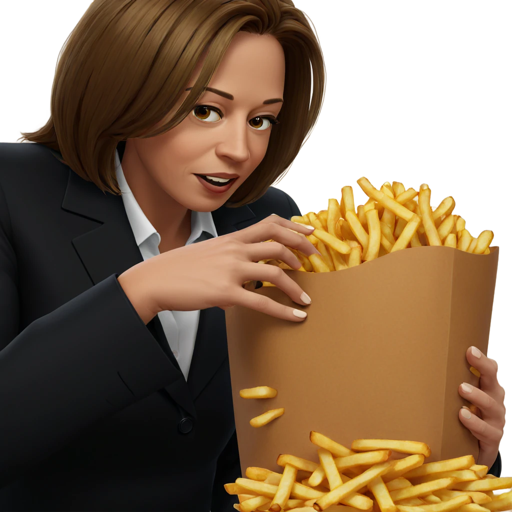 girl enjoying classy fries emoji