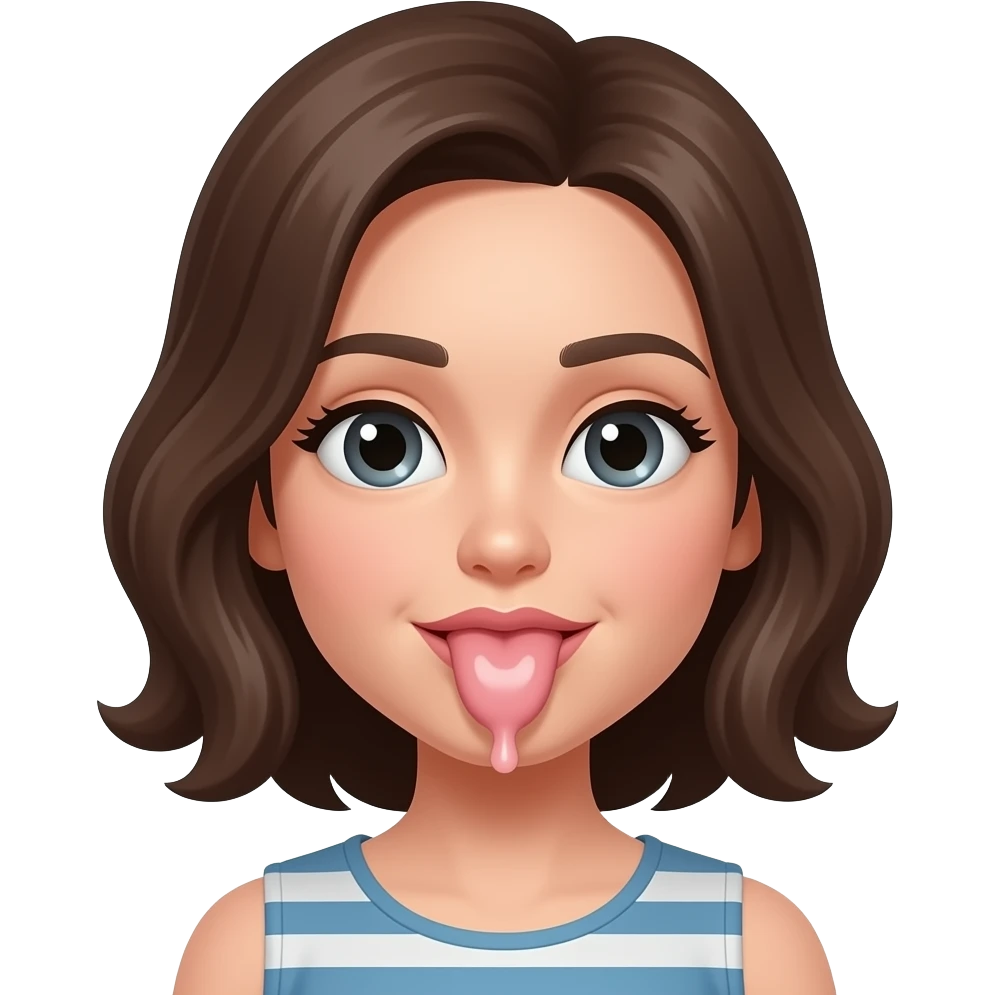 Girl with mouth full of cum emoji