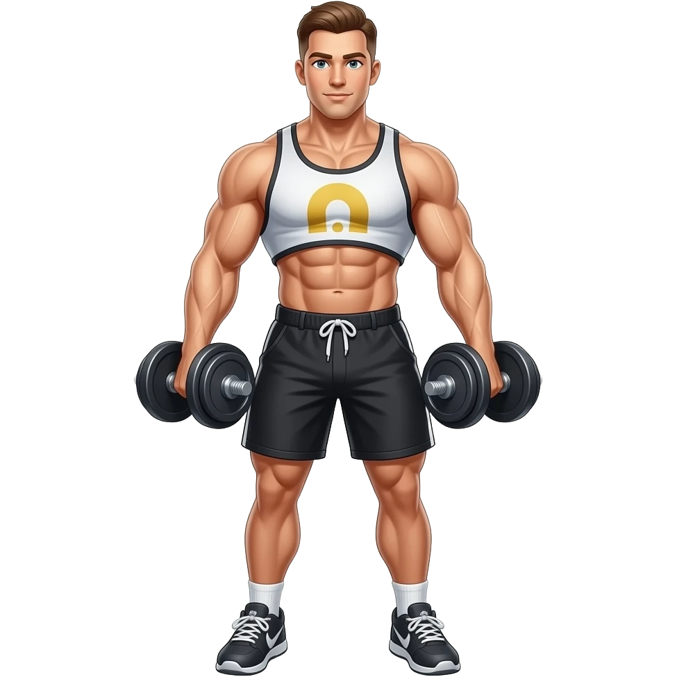 Bodybuilder holding dumbbells emoji