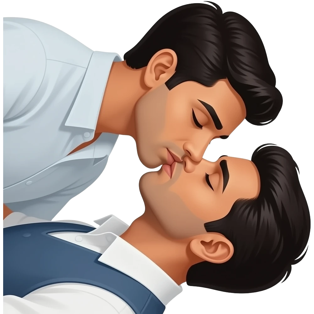 A indian old bottom gey men with young top gay men kissing emoji