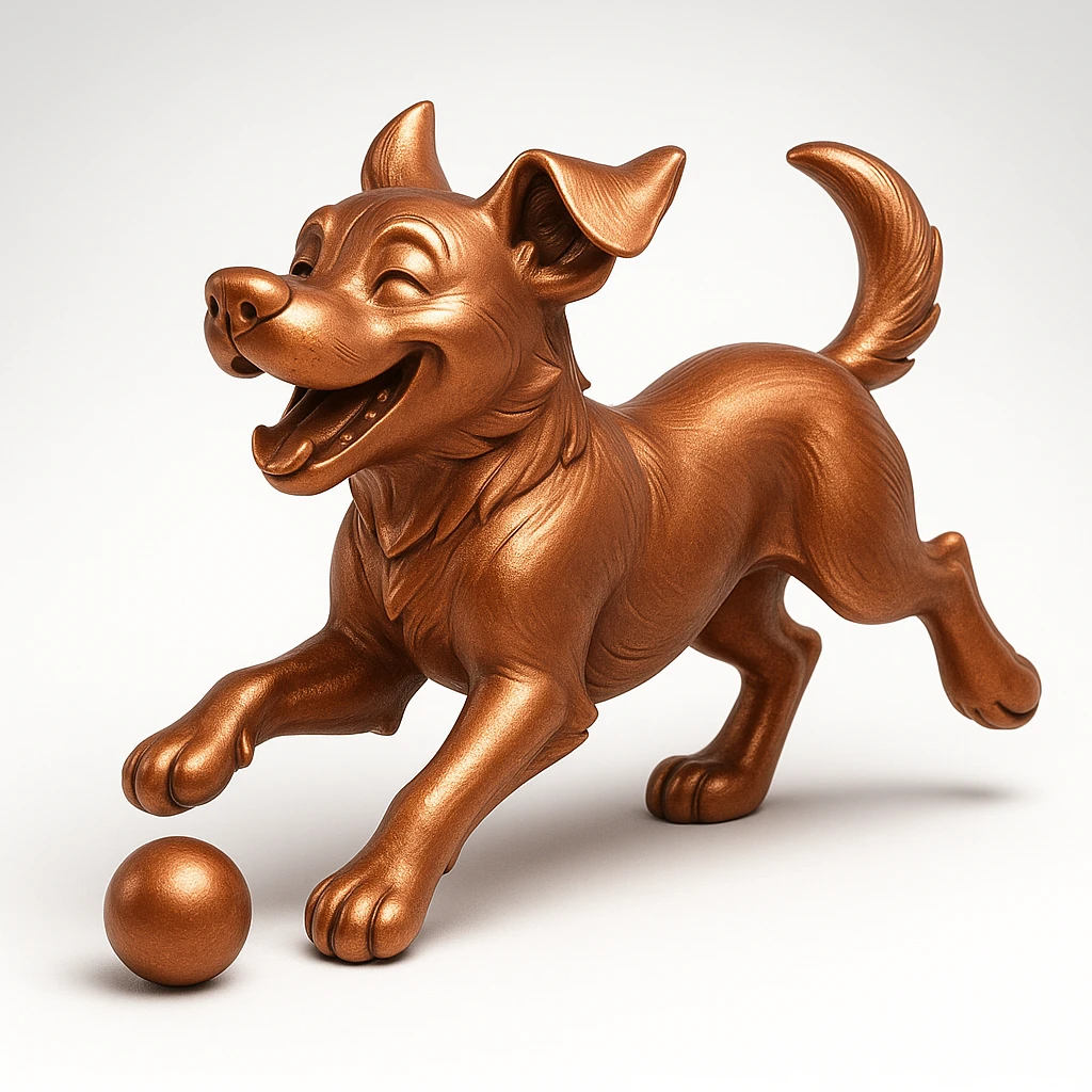 happy dog running after ball emoji