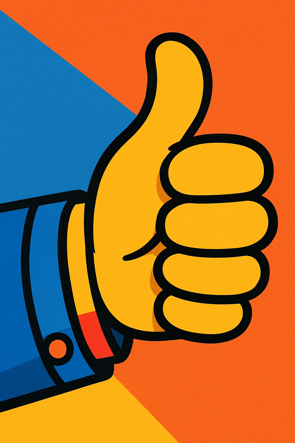 thumbs up, playful cartoon style emoji