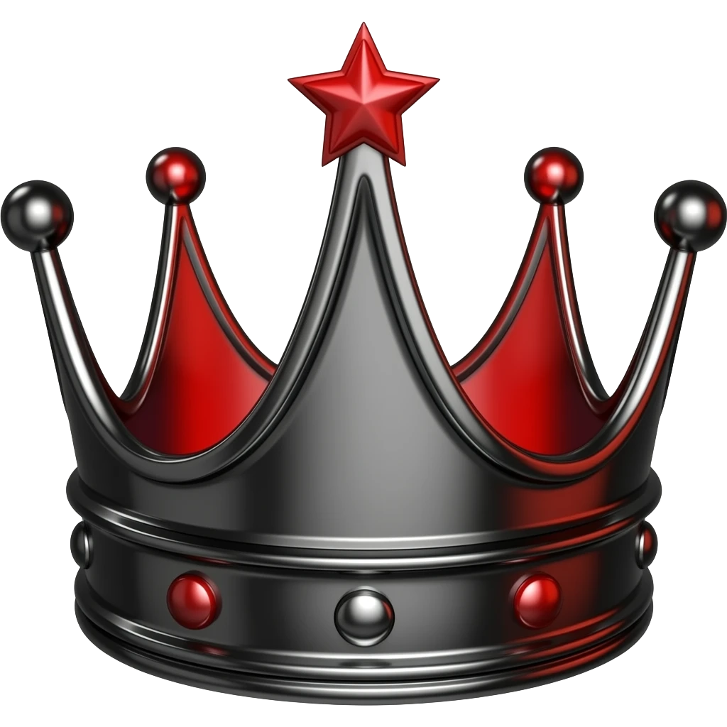 Black and red colored crown emoji emoji
