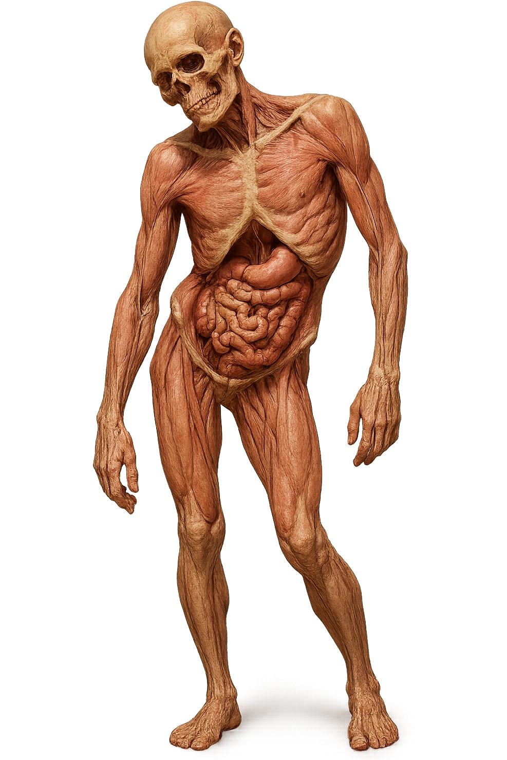 corpo umano anatomico con postura storta, IPERREALISTICo 4K emoji