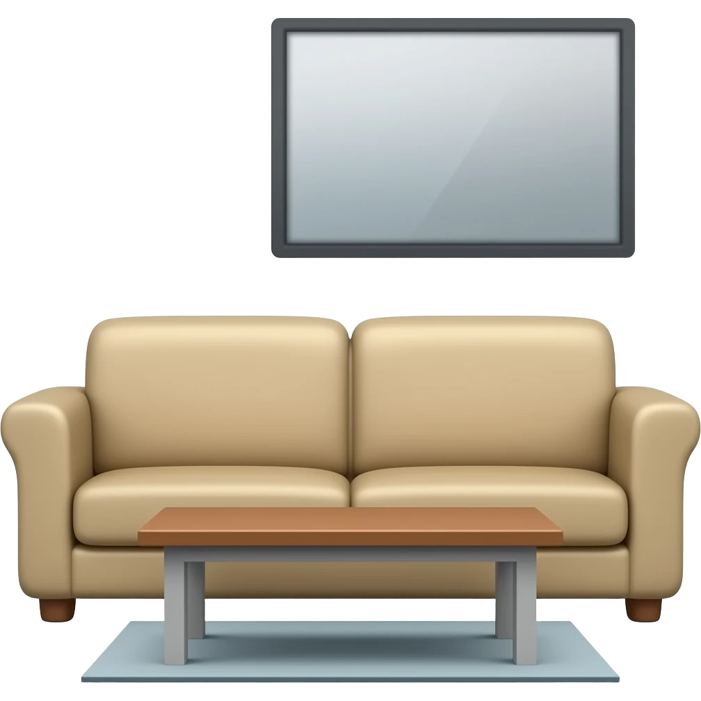 كنبة مع طاولة و تلفاز emoji