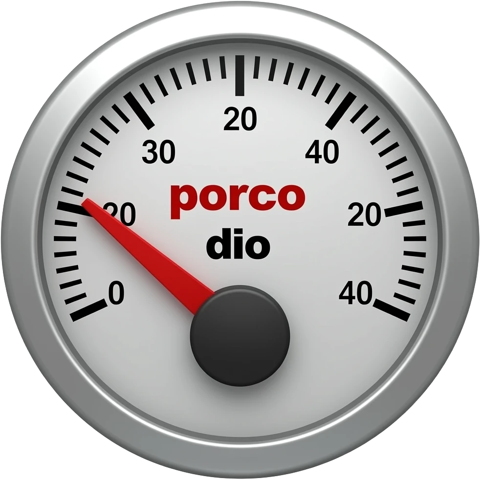 text "porco dio", on a meter, to the max emoji
