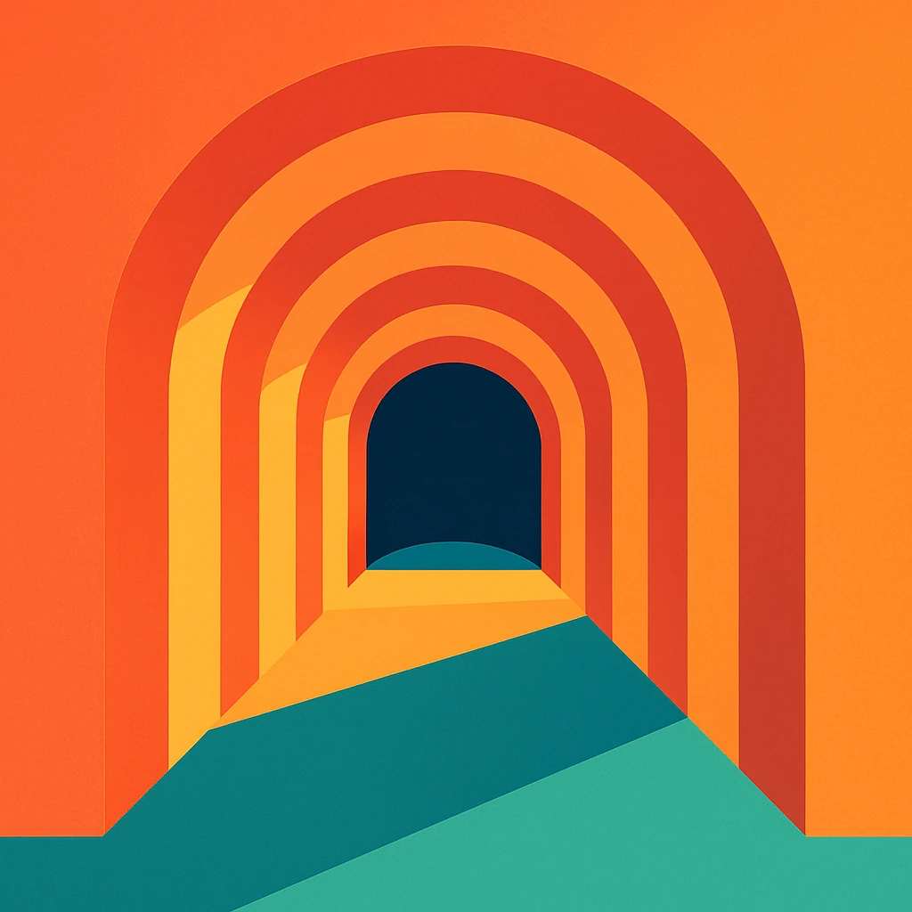 Flat design style tunnel emoji
