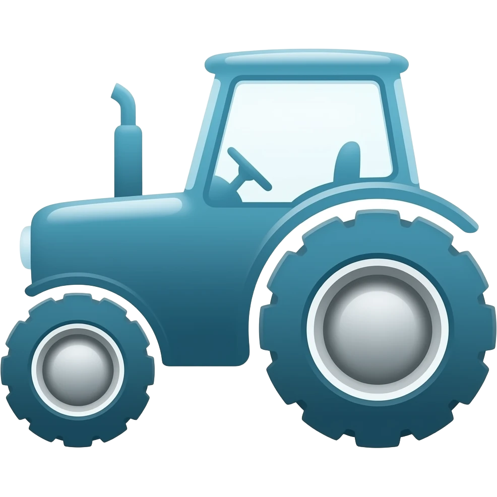 #1256AC color Tractor Icon with gradient. emoji