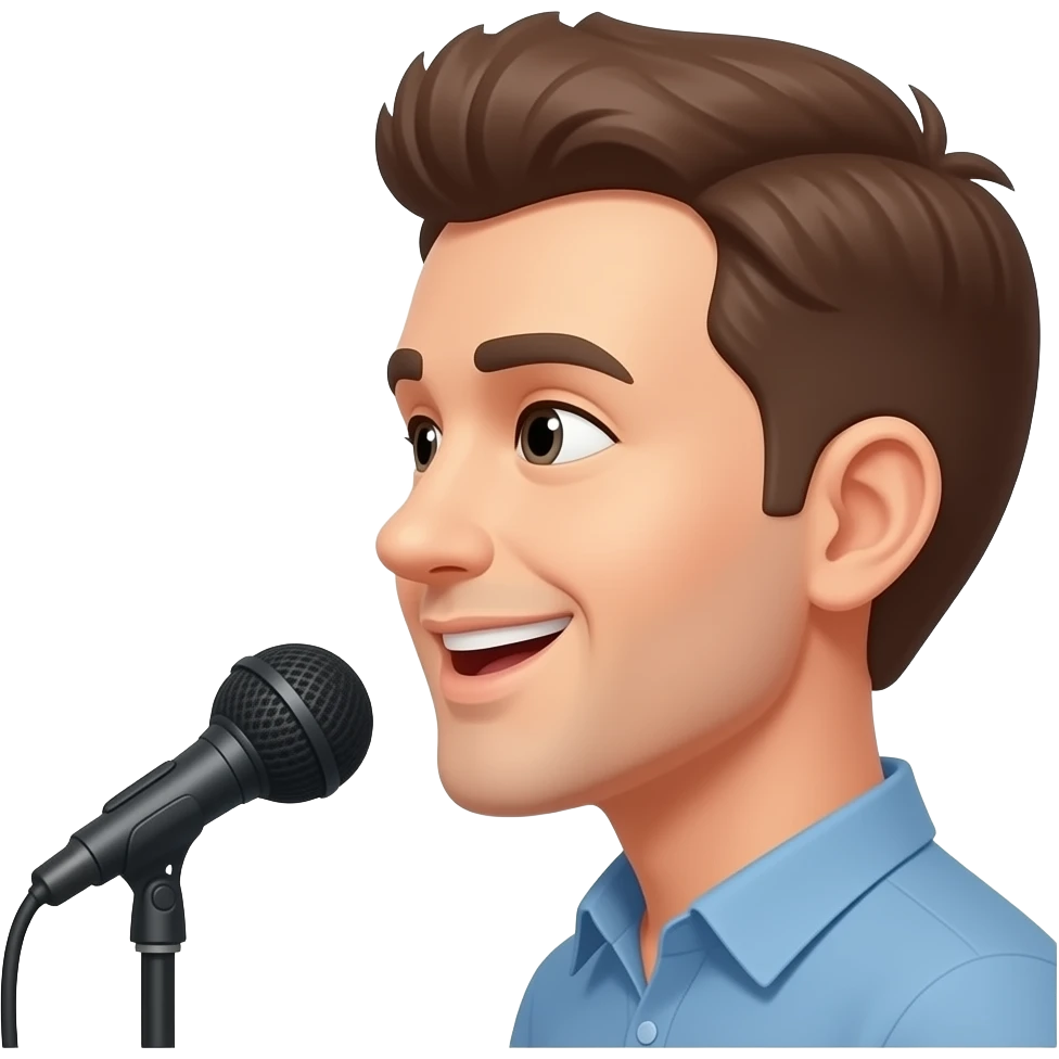 a head looking to the side talking to a microphone emoji