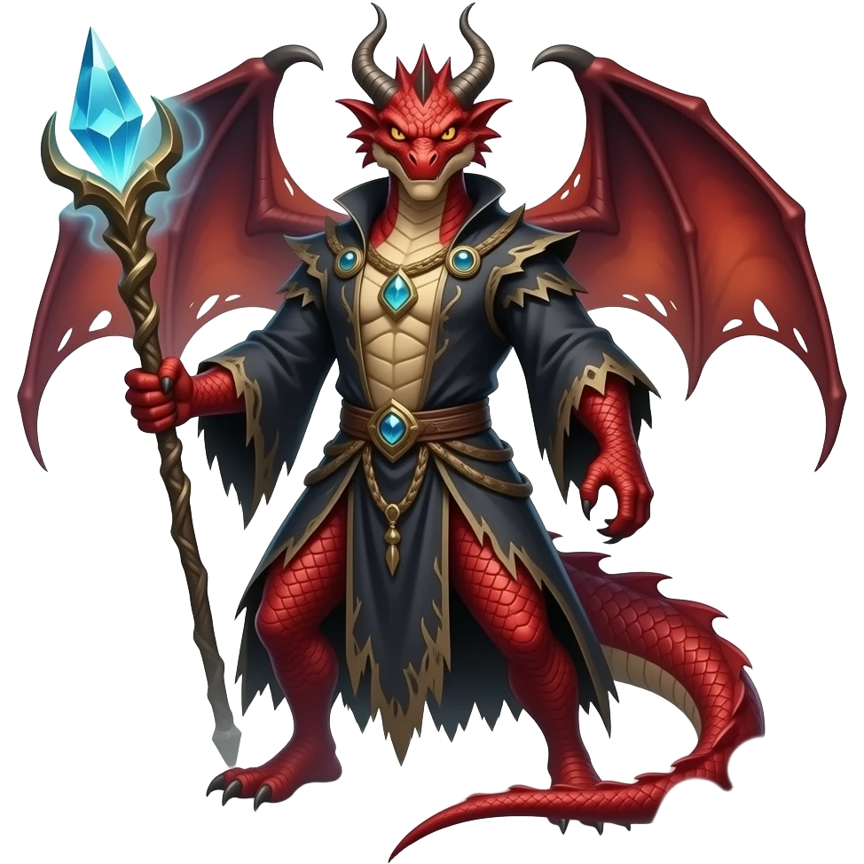 Red dragon sorcerer mean pose emoji