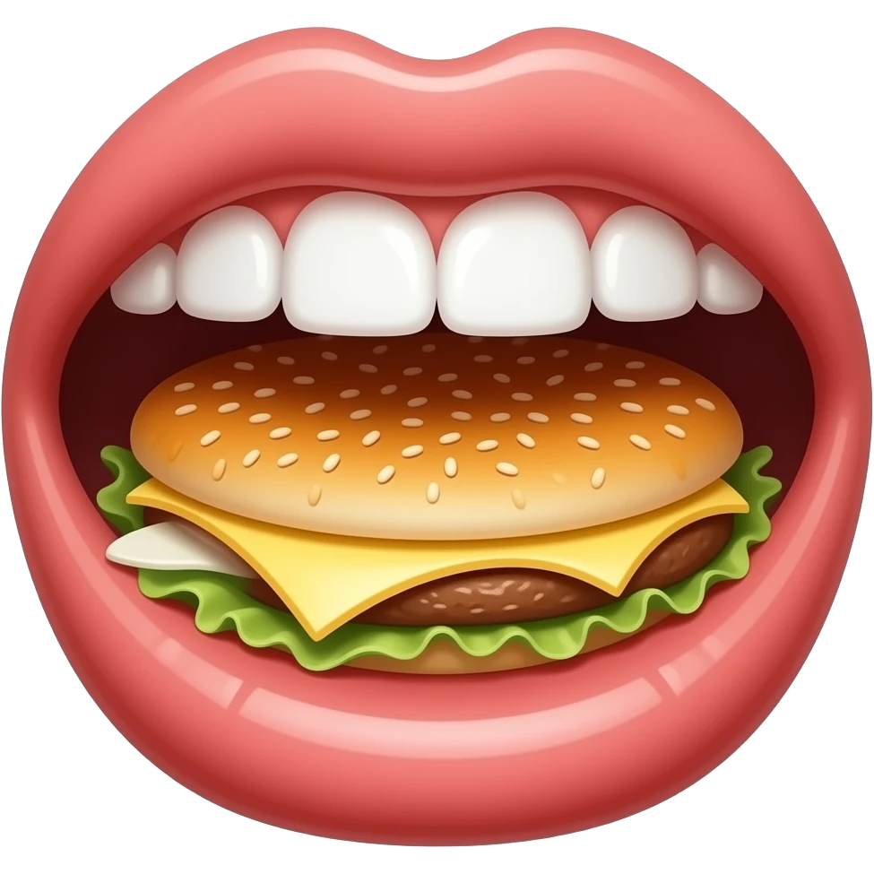 mouth full eating emoji