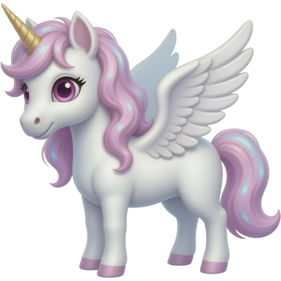 cute and ethereal pegasus with pink eyes emoji