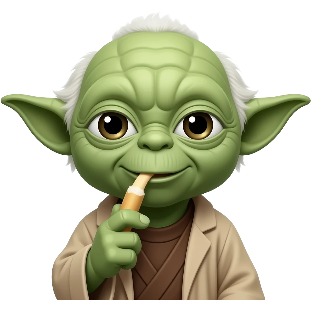 Créer moi yoda entrain de prendre un snus emoji