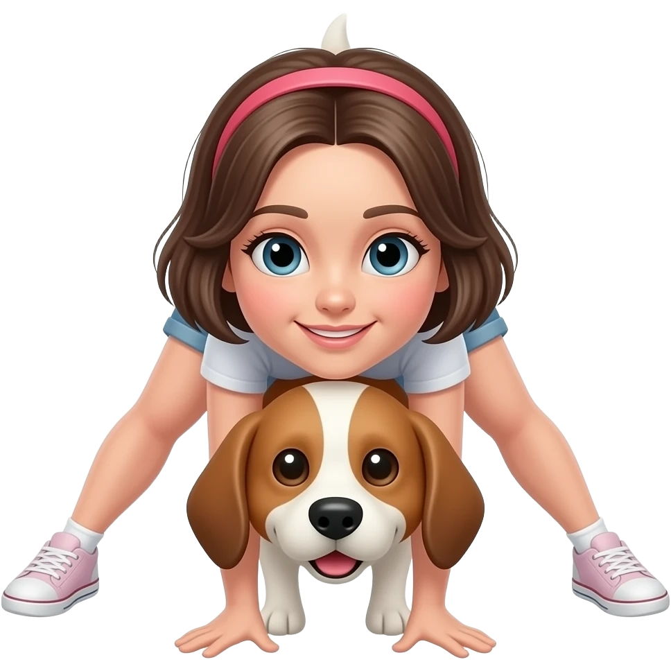 A girl bent down doggy style legs open emoji