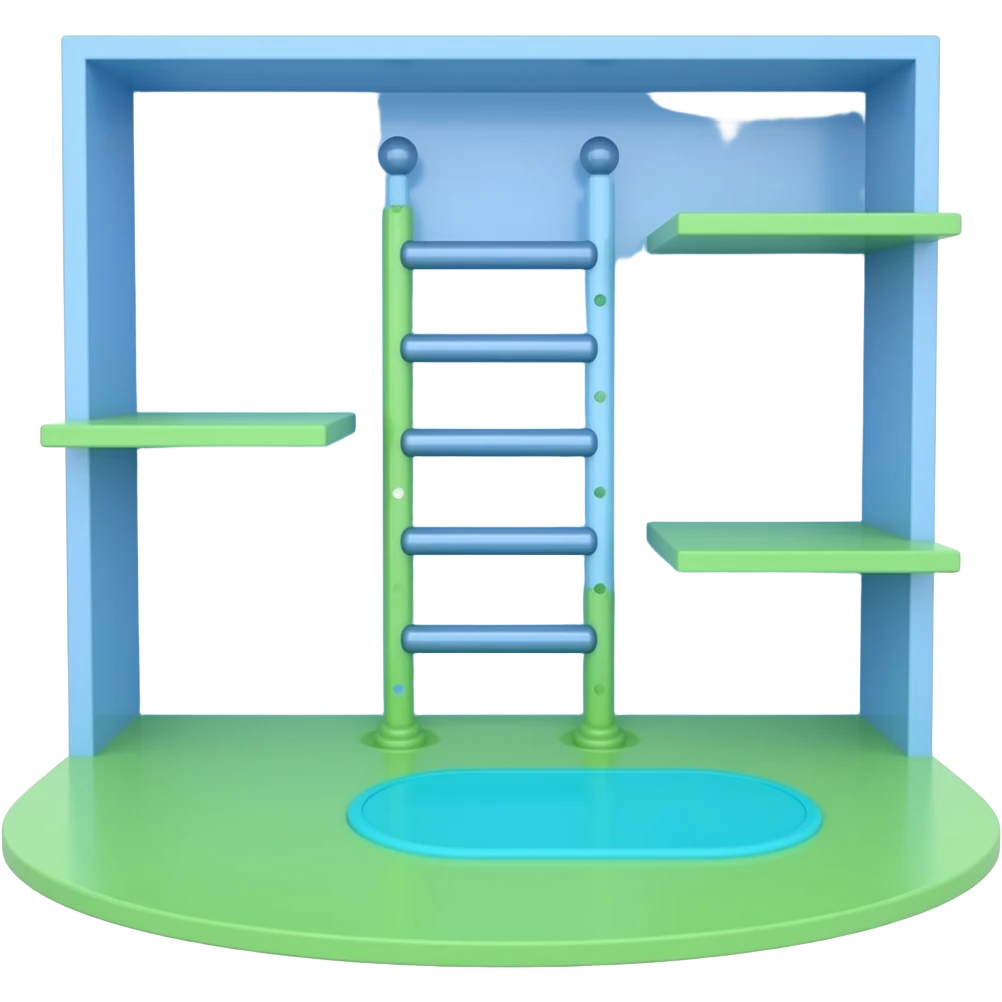 blue green  Floor (Hanging Rack (Vertical Pole Style)  inspired by Barbie colour palette emoji