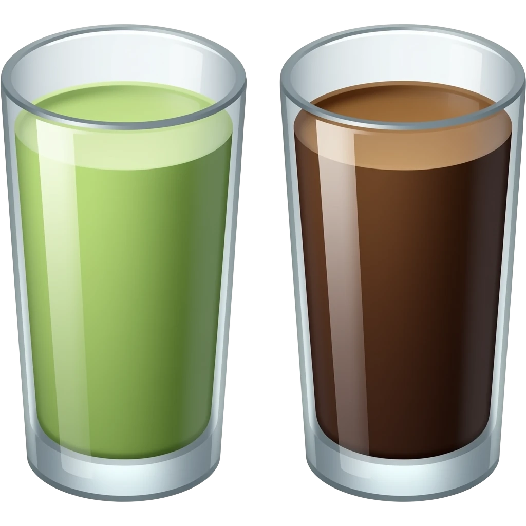 matcha and coffee in glasses emoji