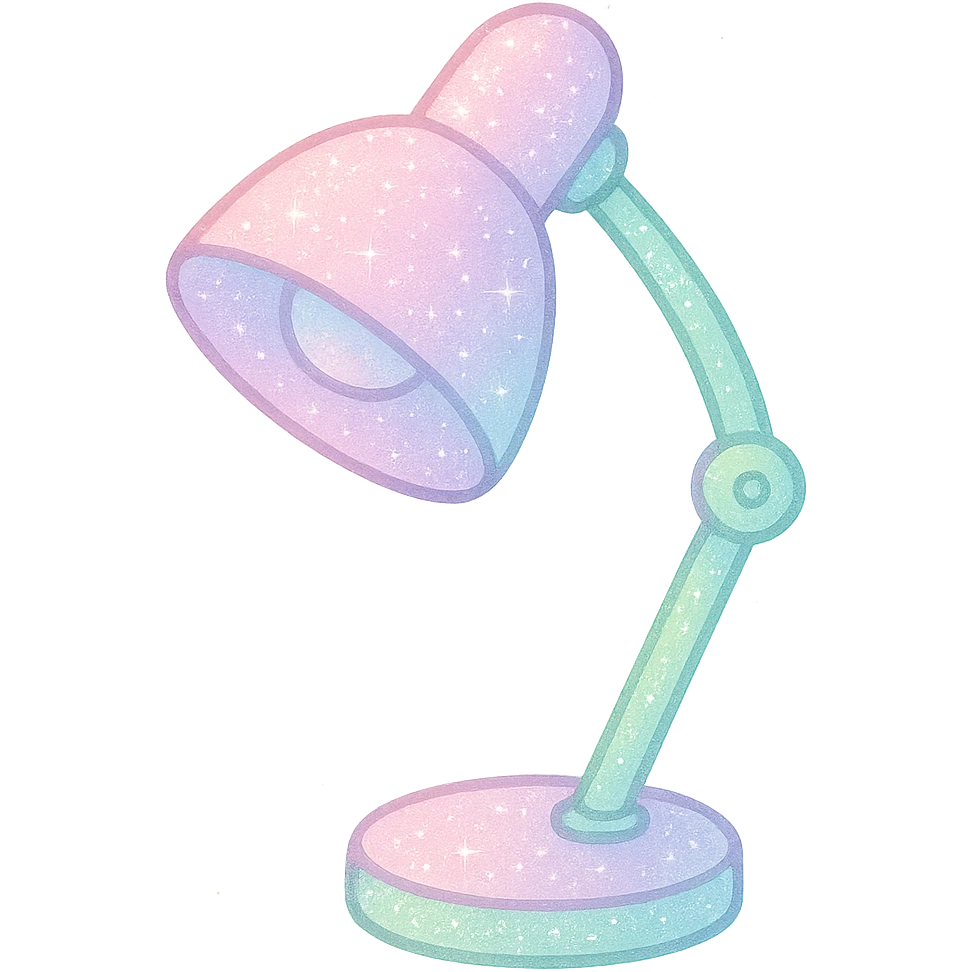 sparkly pastel desk lamp emoji
