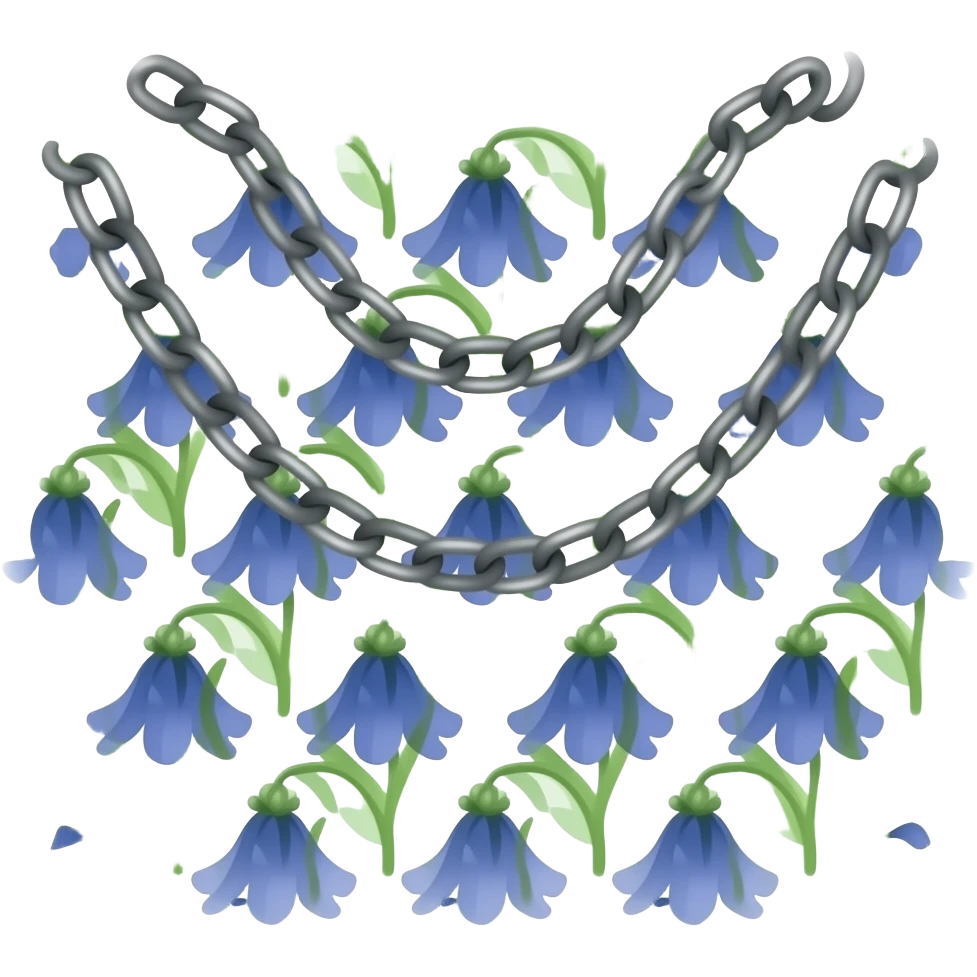 Hanging chained Bluebell wall decoration emoji