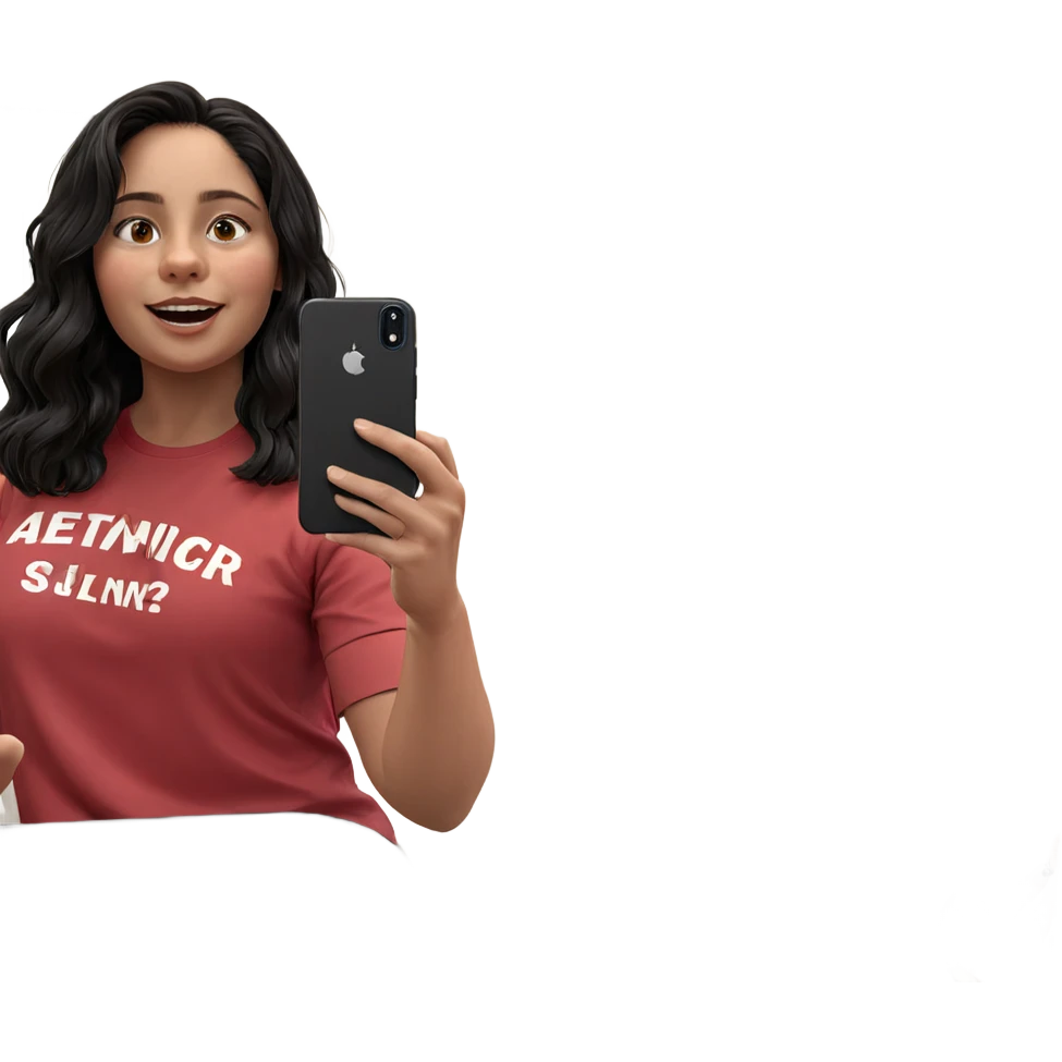 girl taking selfie indoors emoji