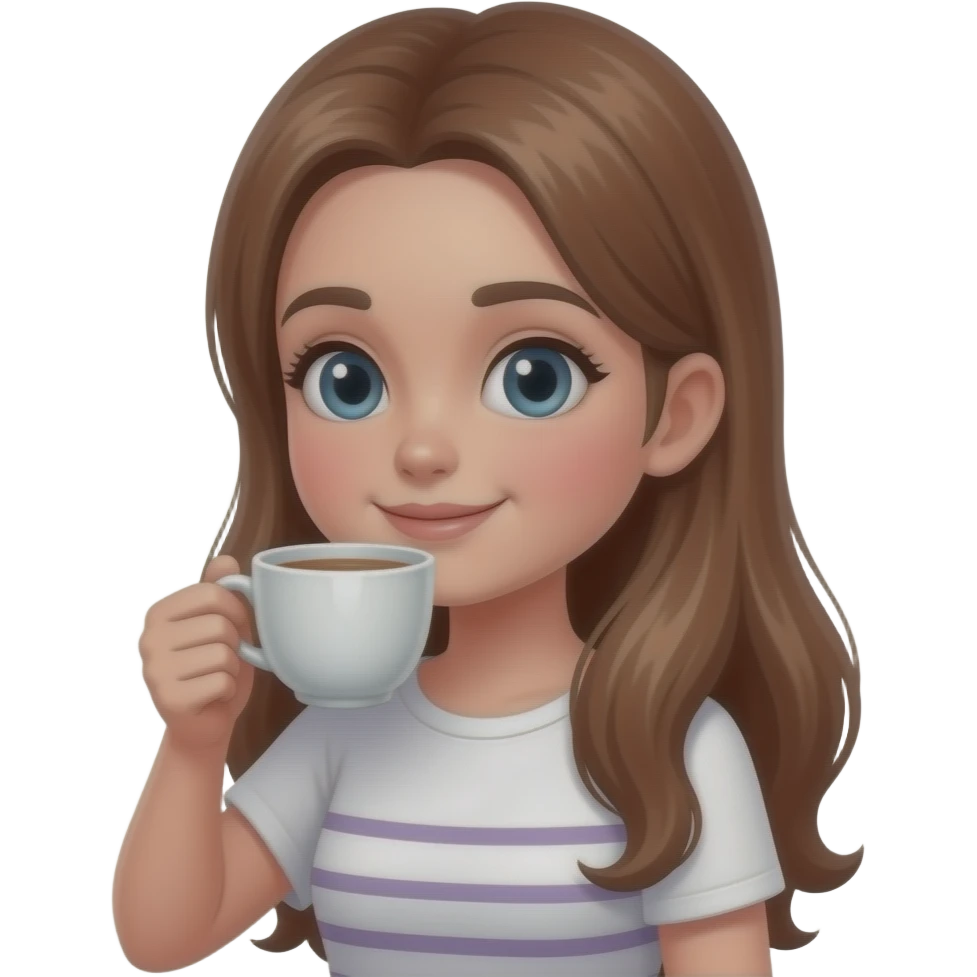 喝着茶的女孩 emoji